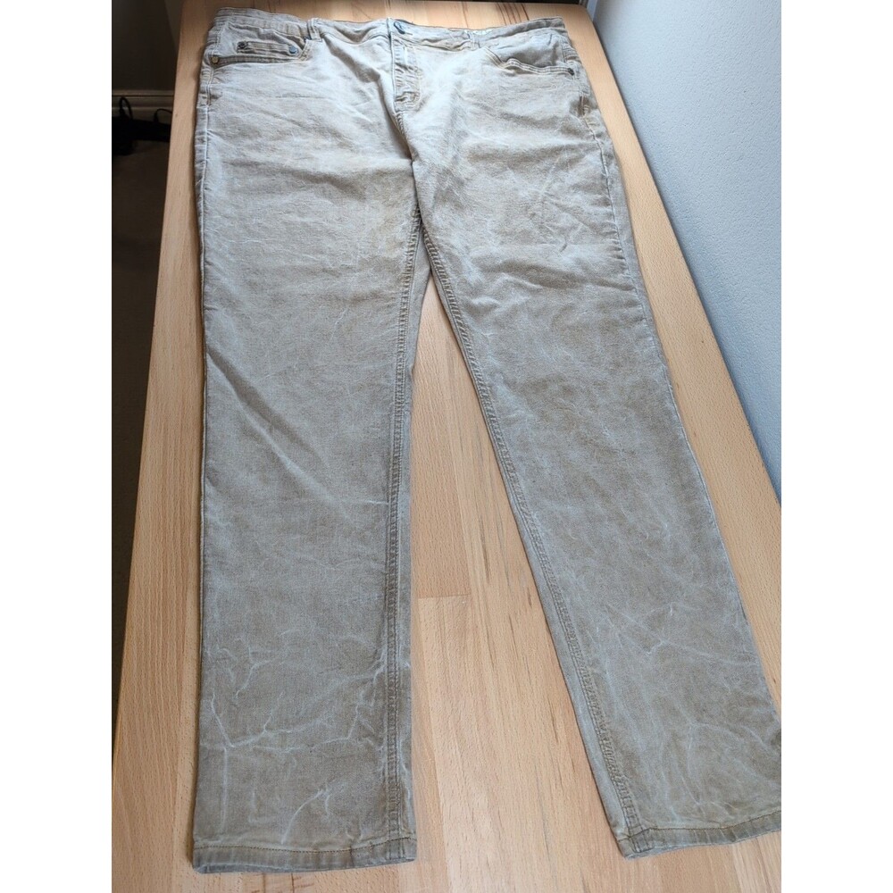Serenede Men's Jeans Measures 42x31.5 Fitted Tan Beige Preppy Stretch Pockets